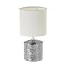 Lámpara de mesa cenefa de cerámica plata de Ø 14x26 cm