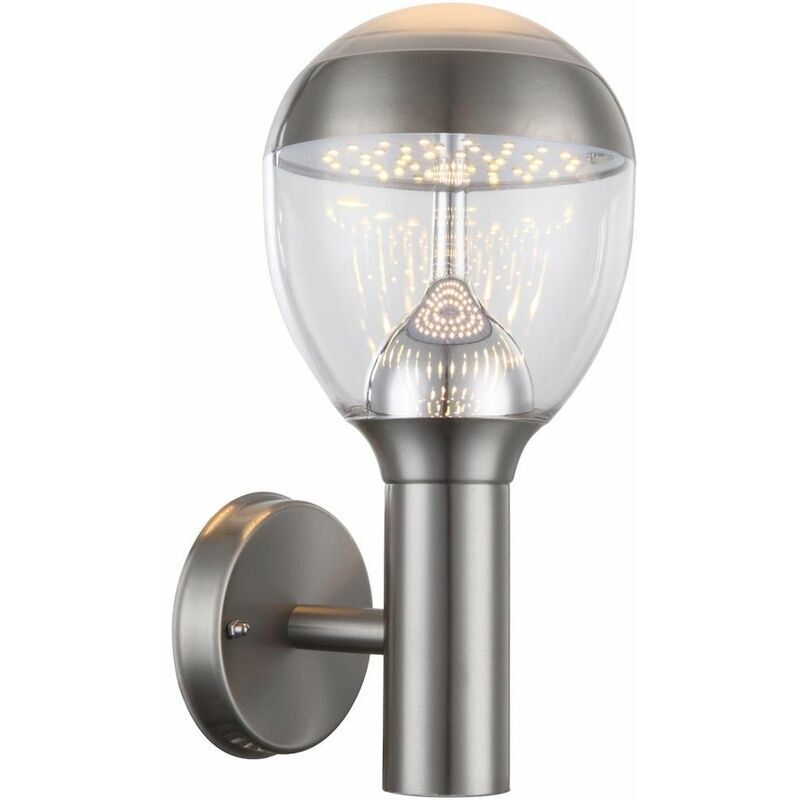 Globo - 11 vatios LED luz de la pared exterior de acero inoxidable gris