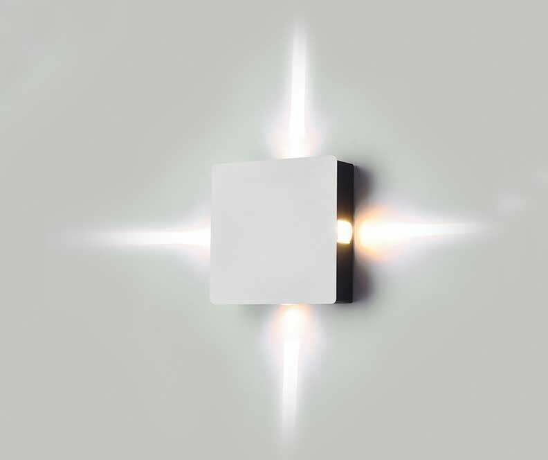 V-tac - Aplique LED de pared Serie Supreme Square 4W 360° IP65 Blanco