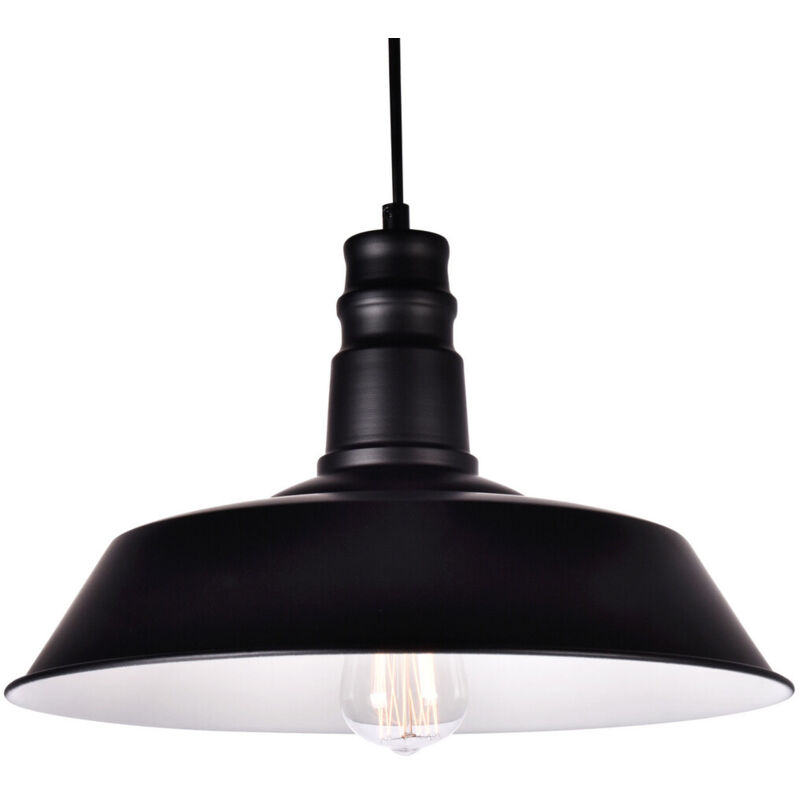 Garsaco Import - Lámpara colgante industrial de metal negra modelo Line
