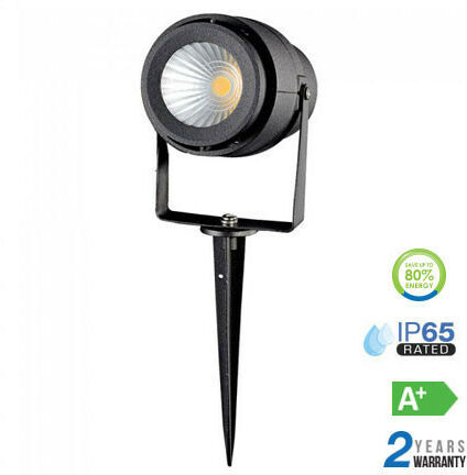 V-TAC Piqueta de jardín LED Serie Modern 12W 30° IP65 Negro Temperatura de