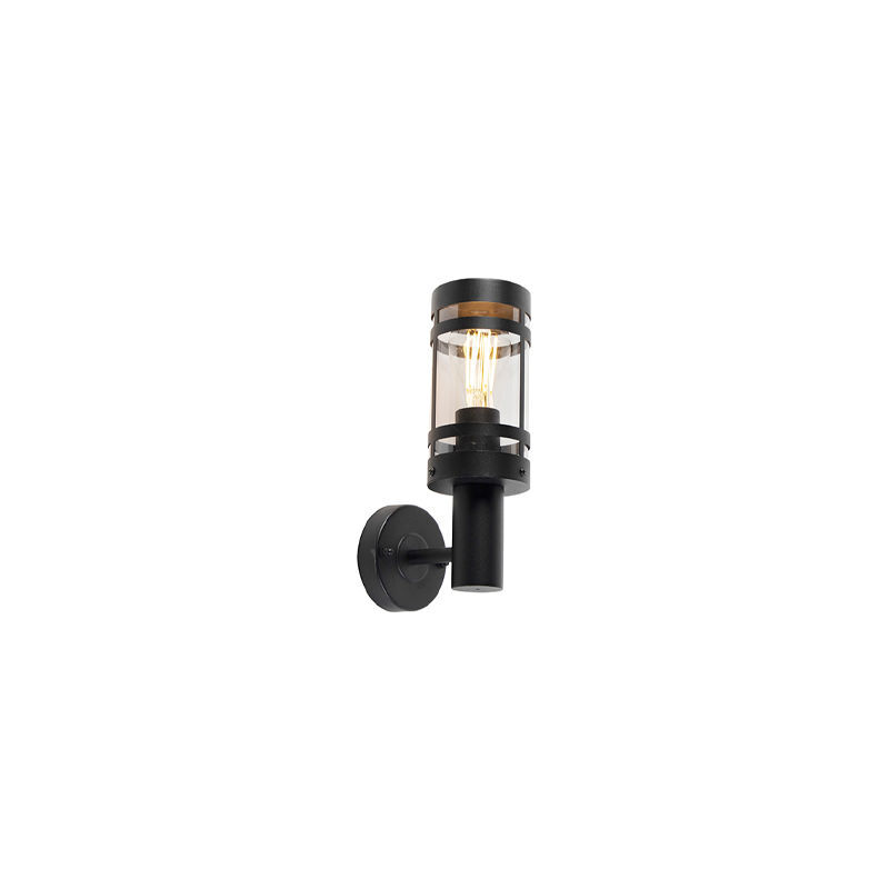 QAZQA Moderno Aplique moderno negro IP44 - GLEAM Acero inoxidable