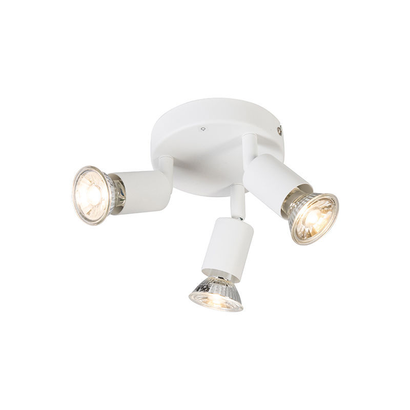 QAZQA Moderno Plafón moderno redondo blanco orientable - JEANY 3