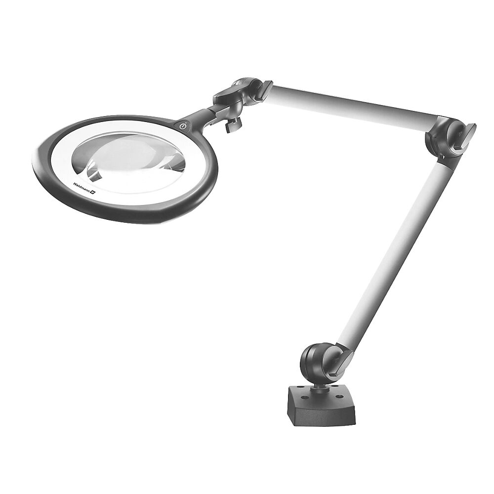 Waldmann Lámpara LED con lupa TEVISIO, modelo estándar, LED de 14 W, varillaje 500 / 484 mm