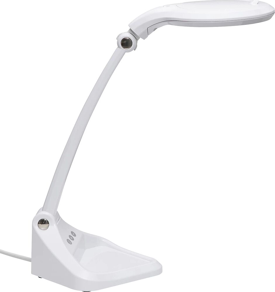 MAUL Lámpara LED con lupa iris, atenuable, 470 lúmenes, 7 W, blanco