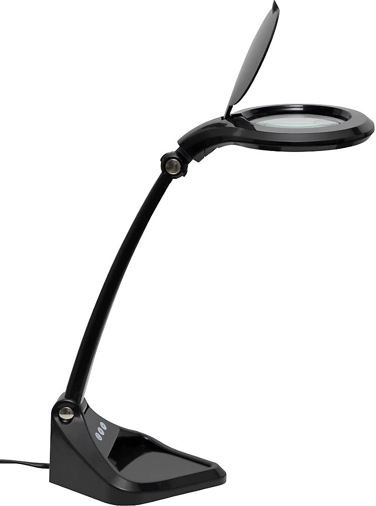 MAUL Lámpara LED con lupa iris, atenuable, 470 lúmenes, 7 W, negro