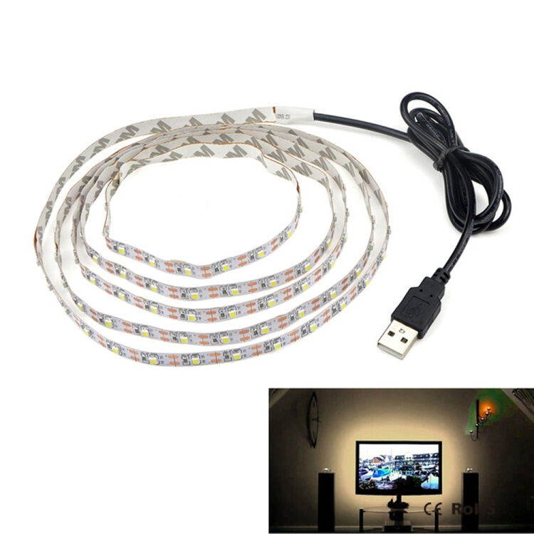 Tarvike LED-nauha, 5 m, USB (lämmin valkoinen)