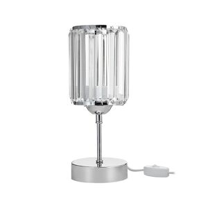 Toscohome Lampe de table Alis chromée avec abat-jour effet cristal