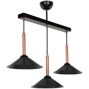 Toscohome Lampe suspendue de 60 cm avec abat-jour en métal noir et bronze