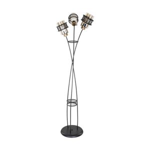 Toscohome Lampadaire en fer tressé 160H cm avec 3 lumières en verre - Large MDL3812