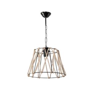 Toscohome Evren ASZ0881 lampe suspendue en métal noir et corde