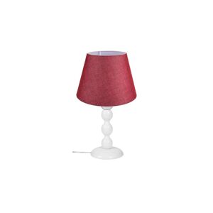 Toscohome Lampe de table avec base blanche et abat-jour en tissu rouge - LAGUNAH272865