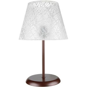 Toscohome Lampe de table en métal et abat-jour en tissu brodé Elva