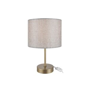 Toscohome Lampe à poser avec abat-jour cylindrique en tissu sable Flora