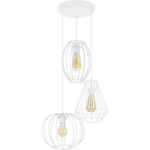 Suspension TOSEL  DIAMOND,PACENTRO,ASOLO 1 metal  blanc D 45 x  H 90 cm