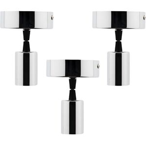 Lot de 3 kits de suspension luminaire métal avec cordons textiles Chrome