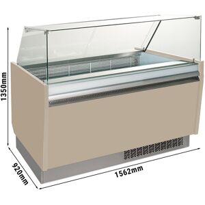 GGM GASTRO - Comptoir à glace - Liam - 1560mm - avec éclairage LED - pour 13 + 13 bacs - Beige