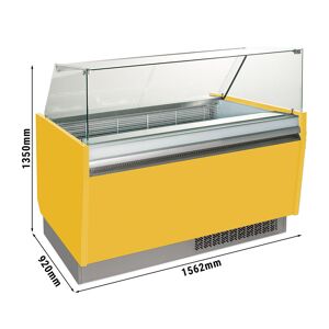 GGM GASTRO - Comptoir à glace - Liam - 1560mm - avec éclairage LED - pour 13 + 13 bacs - Jaune