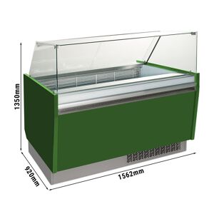 GGM GASTRO - Comptoir à glace - Liam - 1560mm - avec éclairage LED - pour 13 + 13 bacs - Vert