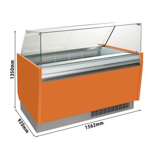 GGM GASTRO - Comptoir à glace - Liam - 1560mm - avec éclairage LED - pour 13 + 13 bacs - Orange
