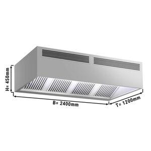 GGM GASTRO - Induction box hood - 2,4m - with filter & LED lamp