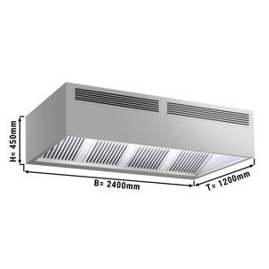 GGM Gastro - Induction box hood - 2,4m - with filter & LED lamp