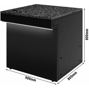 GGM Gastro - Table de caisse TORONTO - 900mm - facade noire - eclairage LED Noir