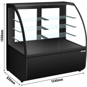 GGM Gastro - Vitrine a gateaux - 1580mm - facade noire - avec eclairage LED & 3 etageres Noir