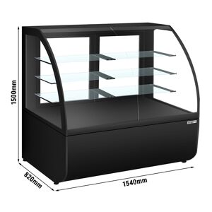 GGM Gastro - Vitrine a gateaux - 1840mm - facade noire - avec eclairage LED & 3 etageres Noir