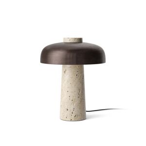 Audo - Reverse Lampe de table LED, Ø 24 x H 30 cm, laiton bruni / pierre de travertin
