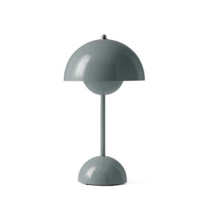 &Tradition & Tradition - Flowerpot Lampe de table rechargeable VP9 avec cable de recharge magnetique, brillant, bleu pierre