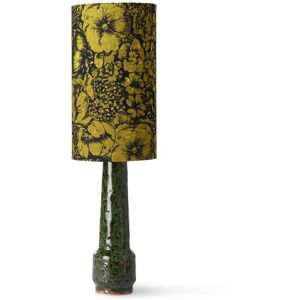 HKliving - Retro Pied de lampe de table, H 45 cm, lava green + DORIS Vintage Abat-jour, Ø 22 cm, floral