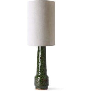 HKliving - Retro Pied de lampe de table, H 45 cm, lava green + Abat-jour Lin, Ø 24,5 cm, naturel