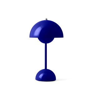 &Tradition & Tradition - Flowerpot Lampe de table rechargeable VP9 avec cable de recharge magnetique, brillant, bleu cobalt