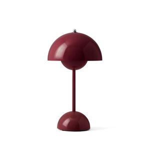 &Tradition & Tradition - Flowerpot Lampe de table rechargeable VP9 avec cable de recharge magnetique, brillant, prune foncee