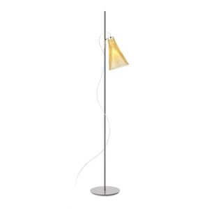 Kartell - K-Lux Lampadaire, diffuseur jaune paille / structure grise