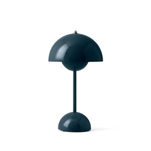 &Tradition & Tradition - Flowerpot Lampe de table rechargeable VP9 avec cable de recharge magnetique, brillant, gris-bleu (Exclusive Edition)