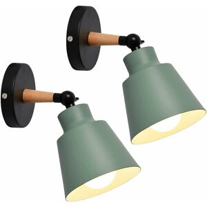 Memkey - 2 Packs Appliques Murales Vintages Industrielles Plafonniers Luminaires E27 en Métal Réglable Lampe Murale Interieur Rétro pour Chambre Cuisine Restaurant (Vert) - Publicité