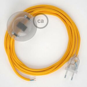 Creative Cables - Cordon pour lampadaire, câble RM10 Effet Soie Jaune 3 m. Choisissez la couleur de la fiche et de l'interrupteur Transparent - Publicité