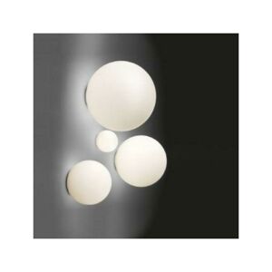 Artemide Dioscuri lampe murale et location petite lampe e14 diametre 14cm verre soffie' et polycharbonate couleur blanc 1039110a - Publicité