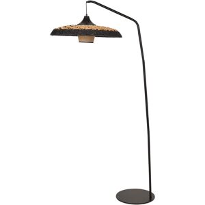 BELIANI Lampadaire Boho en Métal avec Abat-Jour en Papier Naturel Noir et Beige Kalomo - Publicité