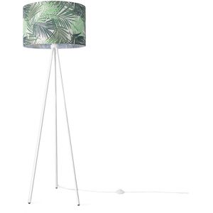 Lampadaire Salon Chambre à Coucher E27 Nature Motif Floral Palmiers Vert (Ø455cm), Lampadaire - Blanc - Paco Home - Publicité