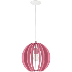 Plafonnier suspension lamelles en bois rose design fille enfants dorment lampe suspendue Eglo 95953 - Publicité