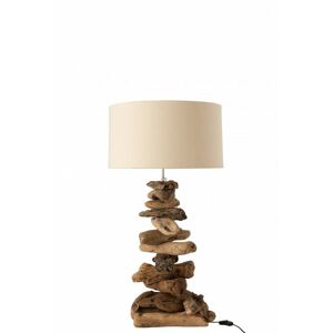 JOLIPA Lampe avec abat jour et pied morceau de bois en bois naturel 33x34x64 cm - Naturel - Publicité