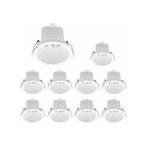 ALUSON Lot de 10 Spots led Encastrables D90 9W IP44 Rond Blanc V1 - 40 ° - Blanc neutre - 4000K - Publicité