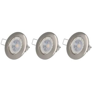 Bis-electric - Lot de 3 spot led GU10 argent 5W 3000K - Aluminium - Publicité