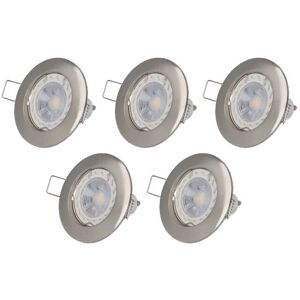 Bis-electric - Lot de 5 spot led GU10 argent 5W 3000K - Aluminium - Publicité