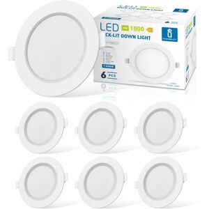 Lot de 6 Spot Led Encastrable Dimmable, 9W 6000K Blanc Naturel, IP65 Plafonnier Led Salle de Bain, Spot Led Extra Plat 35mm, Diamètre du Trou Φ130-135mm, ac 230V Éclairage de Plafond Pour le - Rhafayre - Publicité