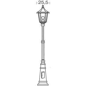 Monaco Lant.+Mat IP43 IK02 noir E27 100W max. lampe non incl. haut.1,91m Aric 3064 - Publicité