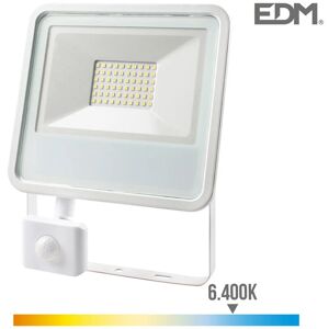 EDM - E3/70393 projecteur led 50W 3500lm 6400K lumière froide avec capteur de présence 23,8x4,5x19,2cm - Publicité